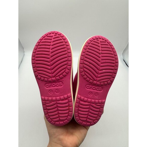Crocs Pink Bump It Rain Boot Infant Toddler Size 10 203515 - Picture 7 of 9